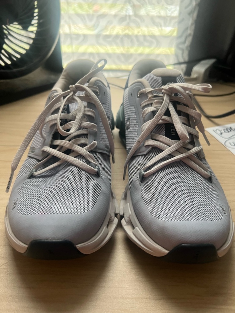Light Gray Women's Athletic Sneakers with Beige Accents